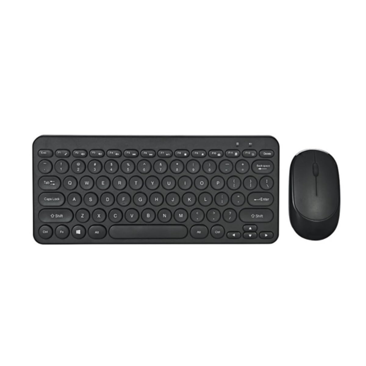 Tastiera E Mouse Pulsanti Muti Rotondi Retrò Combinati Tastiera E Mouse For Ufficio Aziendale Set(Black)