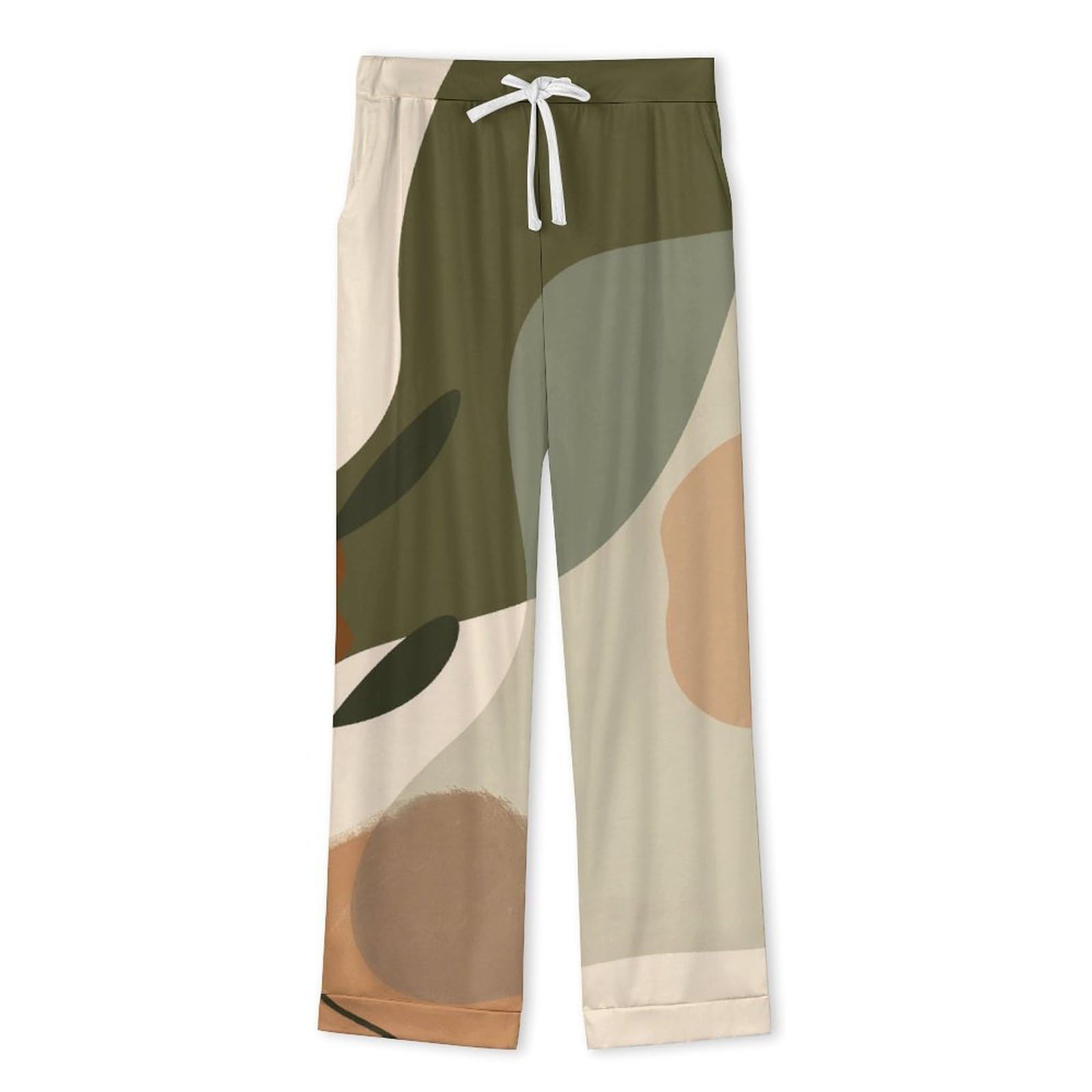 OLEETS Completo Pigiama da Uomo - Modelli Astratti Pigiama Invernale Pantaloni Top Caldo Autunnale Traspirante Morbido 2 Pezzi Casual Ampio