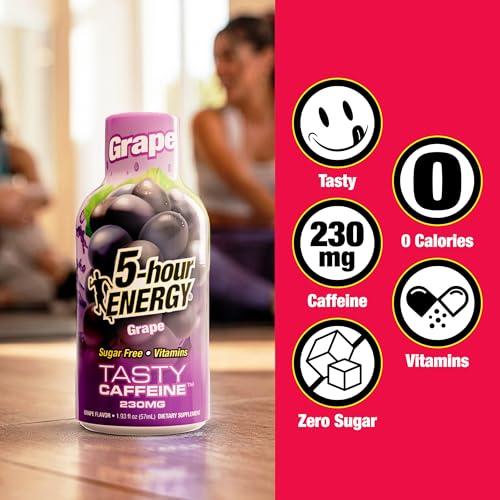 Image of 5-hour ENERGY VARIETY PACK Berry, Grape & Blue Raspberry Flavors, 30 Count, 1.93 Fl Oz Energy Shot, Extra Strength, Amino Acids, B Vitamins, Sugar Free and Zero Calories