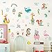 ufengke Pegatinas De Pared Animales Verano Vinilos Adhesivos Pared Jirafa Canguro para Dormitorio Habitación Infantiles Bebés