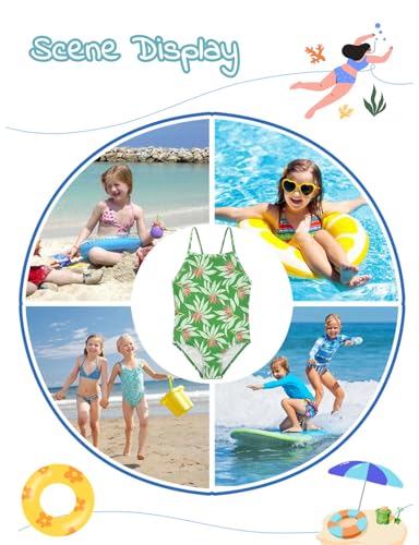Image of weVSwe Baby Girl Swimsuit One Piece Swimsuit Cute Toddler Girls Sleeveless Bikini Kids 2-10 Years