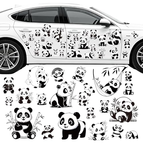 Pwsap Panda Autocollants de Voiture,Coloré Sticker Autocollant Vinyle Automobile Décoration Extérieure de Voiture Decal Sticker pour SUV Camion Moto Portes...