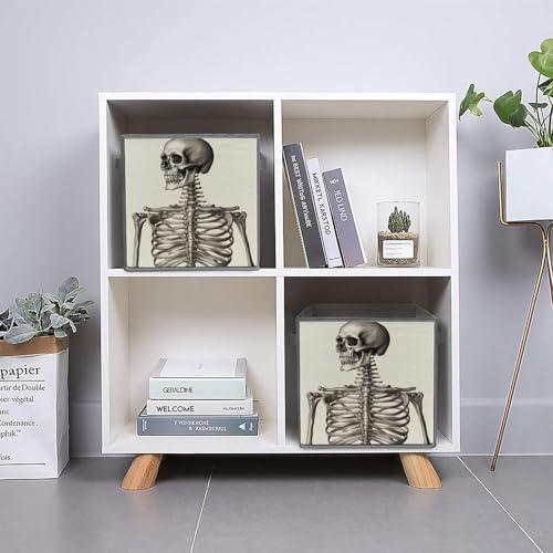 Cubes de rangement pliables imprimés squelette pour optimiser le tri des vêtements - 6