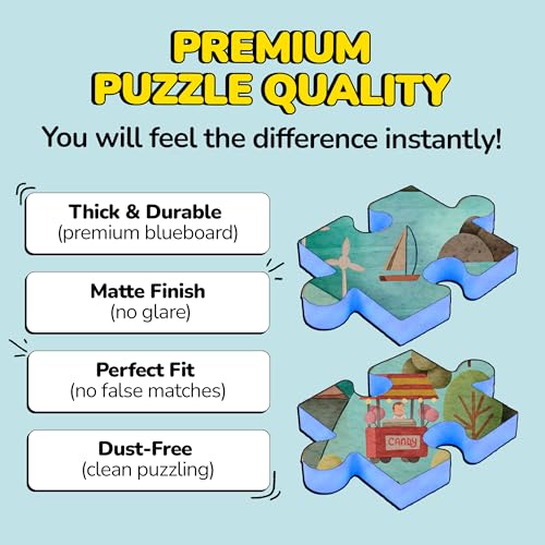 Image of Odd Pieces Jigsaw Puzzles 1000 Pieces with Storytelling Comics, for Women, White Elephant, Mystery Puzzle for Adults & Kids - 19.7'' x 27.6'' Frameable Magic Puzzle Art (Silver Lining)