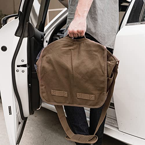 Image of Sweetbriar Classic Vintage Messenger Bag - Original Heavyweight Cotton Canvas Shoulder Bag with Upgraded Features