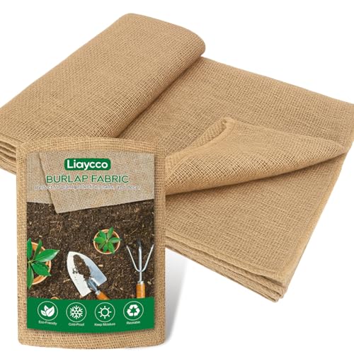Burlap Fabric Roll 40' x 5 Feet – Multipurpose Burlap Tree Wrap, Natural Jute Garden Fabric for Outdoor Plant Cover, Weed Barrier Cloth, Landscaping, DIY Crafts, Gardening & Rustic Party Decor