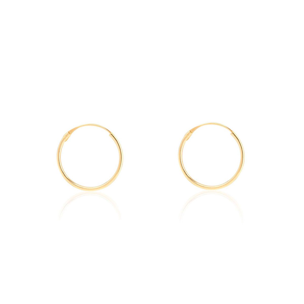 Monde PetitPendientes Oro Amarillo 9 Kilates (9K) Aros Redondo Brillo 10 x 0,8 mm - Estuche Regalo - Certificado de Garantía - Mondepetit
