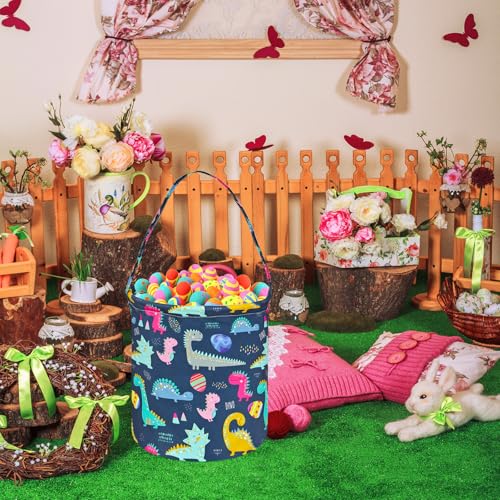 Image of Easter Egg Basket Easter Bunny Gift Basket Storage Bucket Portability Lightweight with handle