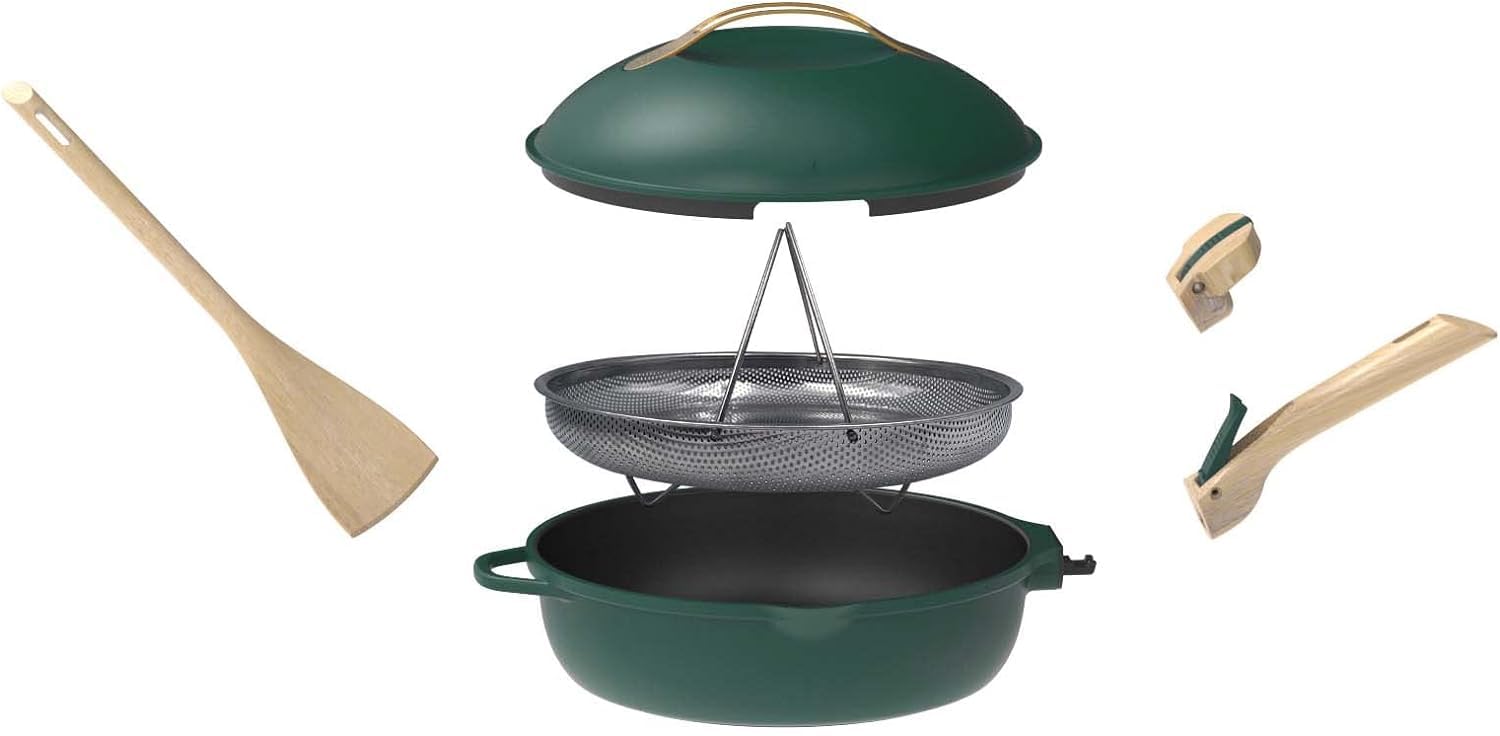 COOKUT - La Fabulosa - Sartén 8 en 1-24 cm - CANOPEE - Antiadherente, Ecológica, Sin PFOA - Inducción y Horno