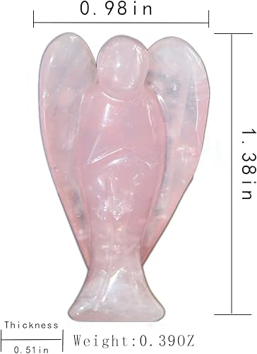 Miniatura 6 de Figura de ángel de cristal curativo, piedra preciosa natural, tallada a mano, estatua de ángel guardián de la paz, cristales curativos de Reiki,