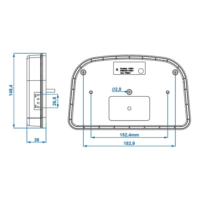 ProPlus Rückleuchte 6 Funktionen 240x150mm LED rechts