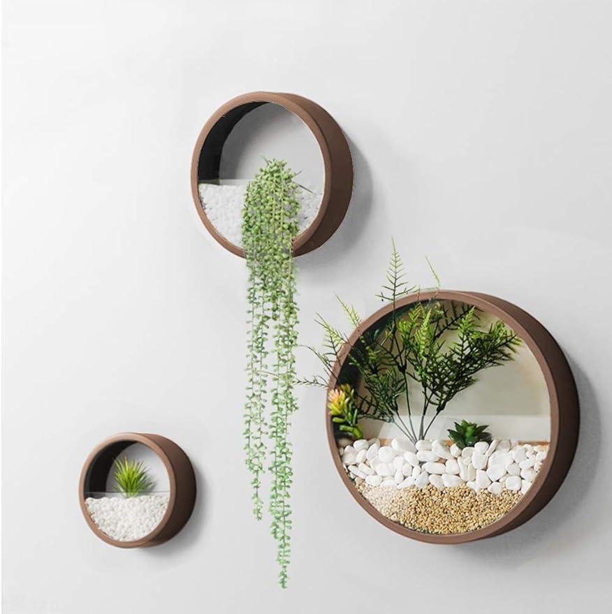 Metal Wall Planter,Round Hanging Wall Vase Planters for Succulent...
