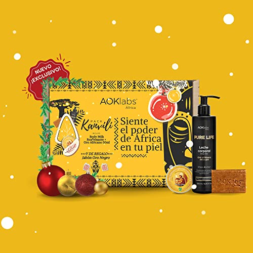 AOKlabs - Pack Kanvili, Oro Africano + Jabón Oro Negro + Body Milk Reafirmante - El mejor regalo en estas fechas, además ahorrando más de un 30% de descuento