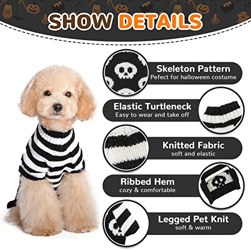 Hrttsy Dog Halloween Sweater Cute Funny Ugly Skull Skeleton Dog Clothes Medium Dogs Soft Warm Fall Winter Dog Sweatshirts Knitwear Holiday Pet Jumper For Medium Dogs Shiba Inu Akita Outfits(Black,L) #TOP2