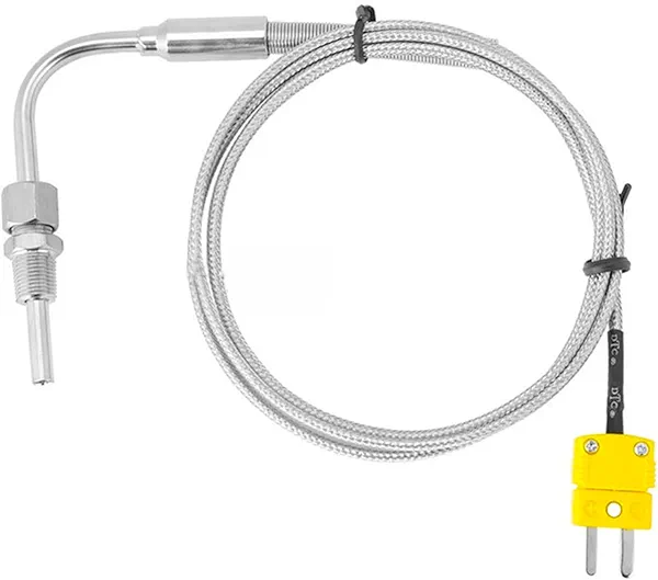 EGT K Type Thermocouple, Thermocouple Temperature Sensors with Exposed Tip & 1/8" NPT Thread Connector for Exhaust Gas Temperature Probe Sensors (2 Meters)
