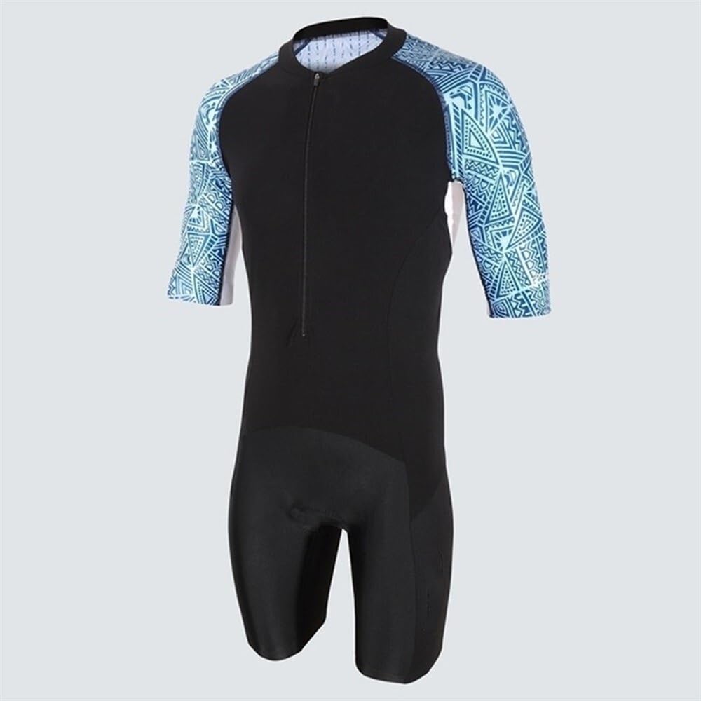 Traje de Ciclismo for Hombre, Traje de Carrera de triatlón, Mono, Ropa, Bicicleta de montaña con Bolsillos, Jersey de Ciclismo de Verano (Color : 01, Size : XXS)