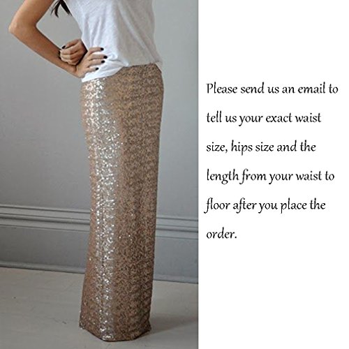 WDPL High Waist Long Floor Length Sequins Skirt for Women4