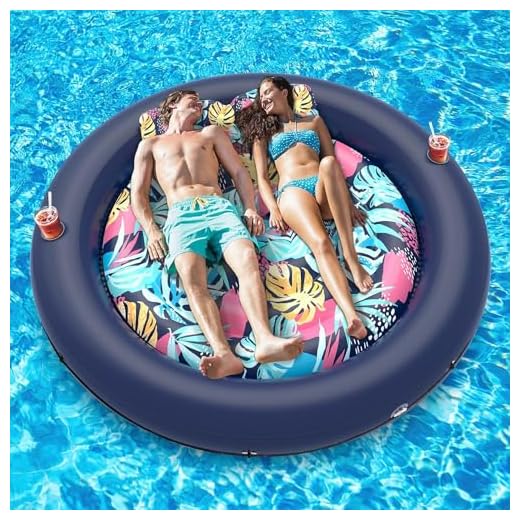 LUSVNEX Tanning Pool Lounger Float, Suntan Tub for Sunbathing, Inflatable Pool Floats Adult Size for Outdoor, Backyard, Swimming Pool
