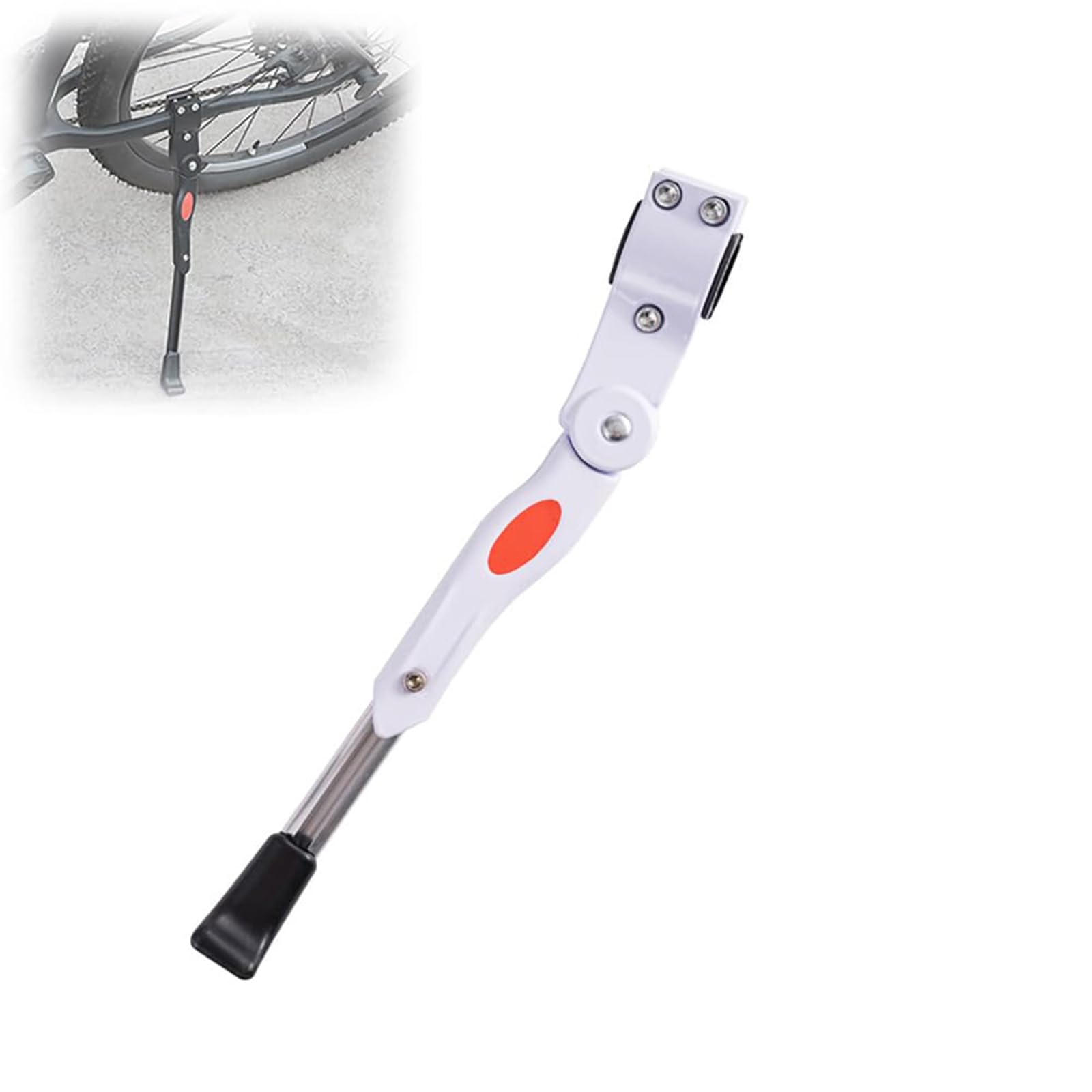 DDZYY Adjustable Bike Kickstand for Colnago E64, Aluminium Alloy, Adjustable Height Anti-Slip Rear Side Bikes Support Rack Stand,B White