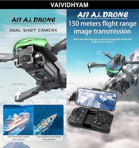 Image of Drone with Dual 4K Camera for Adults | WiFi FPV RC Quadcopter with Camera | Live Video, Altitude Hold, 360 Flip, Headless Mode, One Key Takeoff & Carry Case for Kids and Adults (Silver)