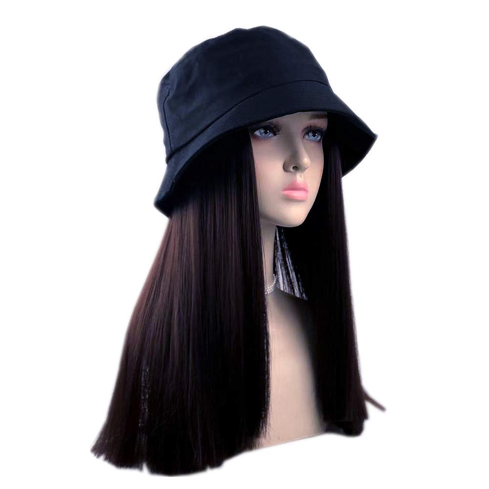 Women's Bucket Hats with Hair Extension 