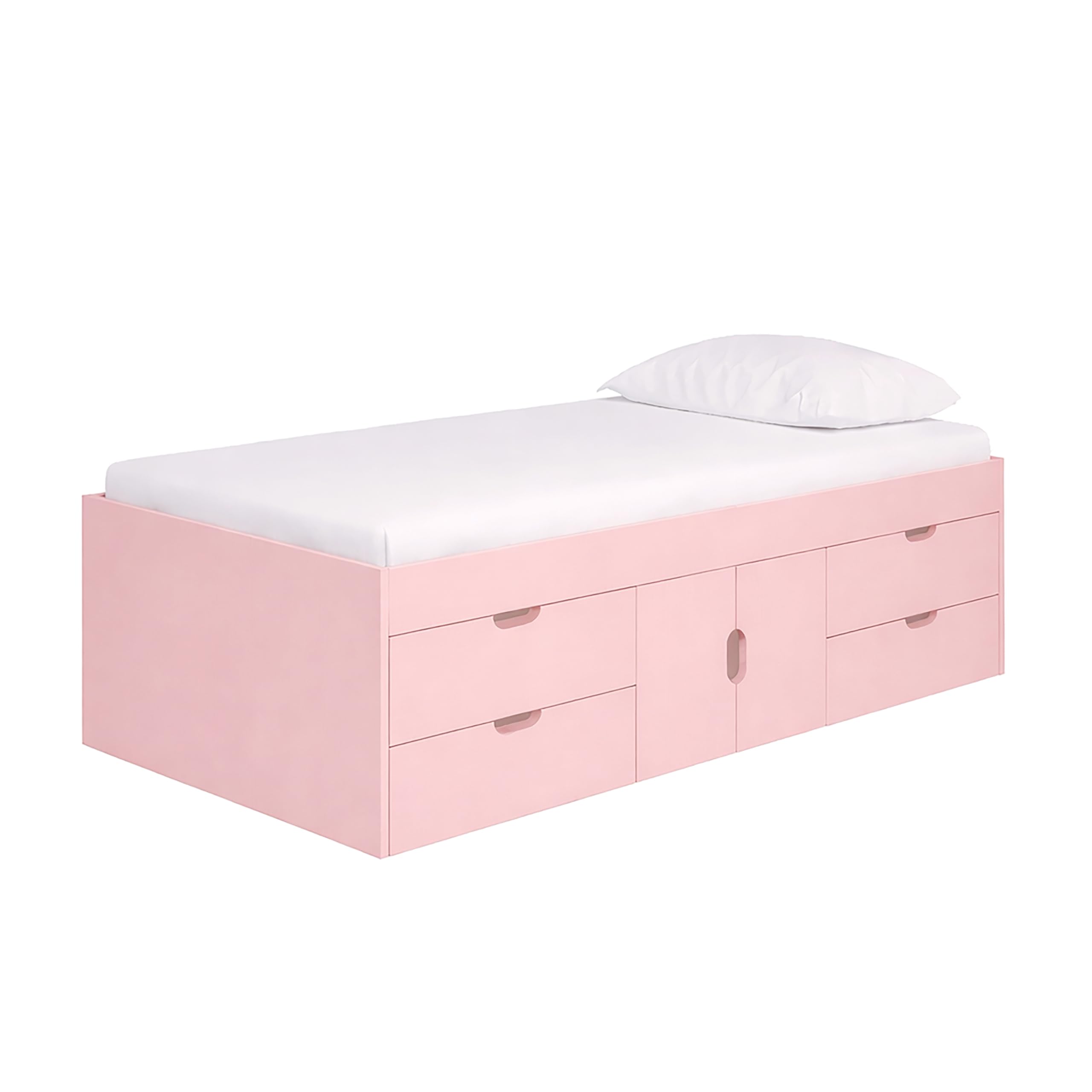 KIDSAW Captain's Single Cabin Bed 3ft - Pink - Oak/Chipboard