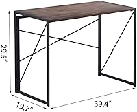 Vista 7 de Simpleness Study Desk Folding Laptop Table for Home Office Desk Industrial Computer Desk Modern Writing Table, Simple Wooden Study Table, Home