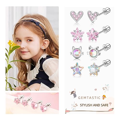 Surgical Steel Screw Back Earrings for Women Hypoallergenic Small Stud Earrings Flat Back Studs4