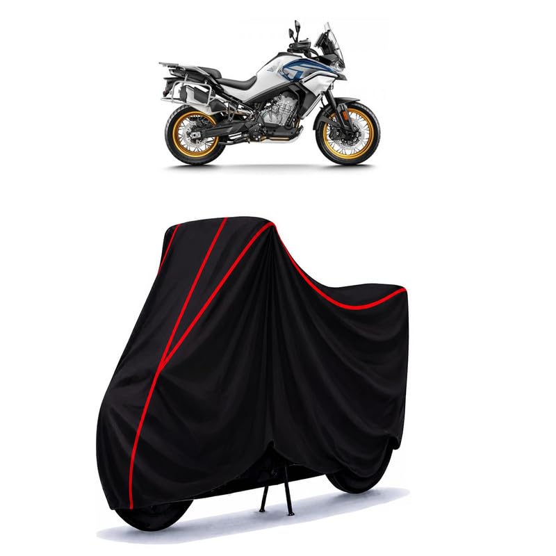 Image of CFMoto MT 800 Water Resistant Bike Cover for All Motorcycles & Rain | Heavy Duty Taffeta Fabric | UV Protection, Dustproof, Scratchproof | All Weather Two Wheeler Body Cover with Elastic Bottom