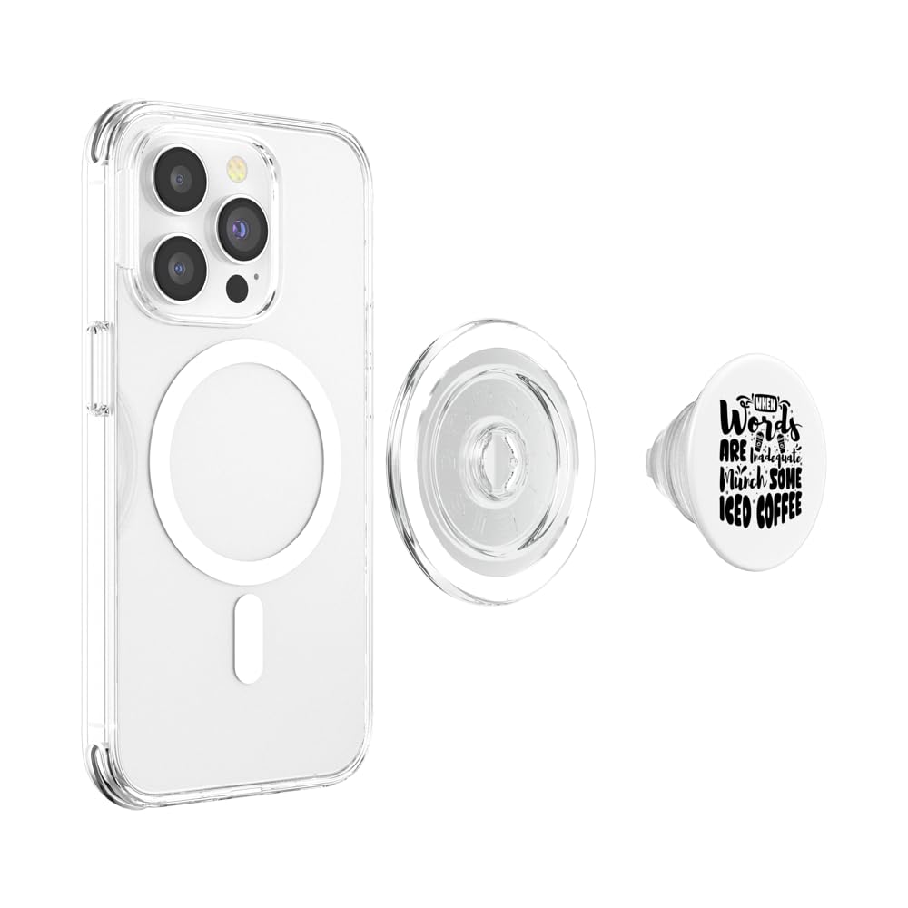 When words are inadequate munch some Iced Coffee PopSockets PopGrip for MagSafe, Clear - Image 3