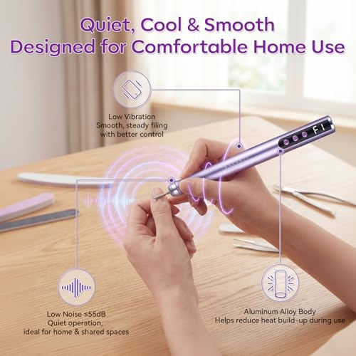 Makartt Nail Stand for Press On Nails Display Practice Bundle with Pen-Shaped Rechargeable Nail Drill for Beginners: 25,000 RPM Cordless Electric Nail File image 4