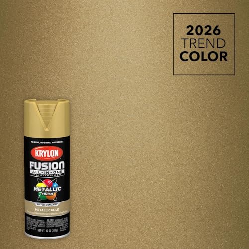 Image of Krylon Fusion All-In-One Adhesive Spray Paint for Indoor /Outdoor Use, 12 oz, Gold