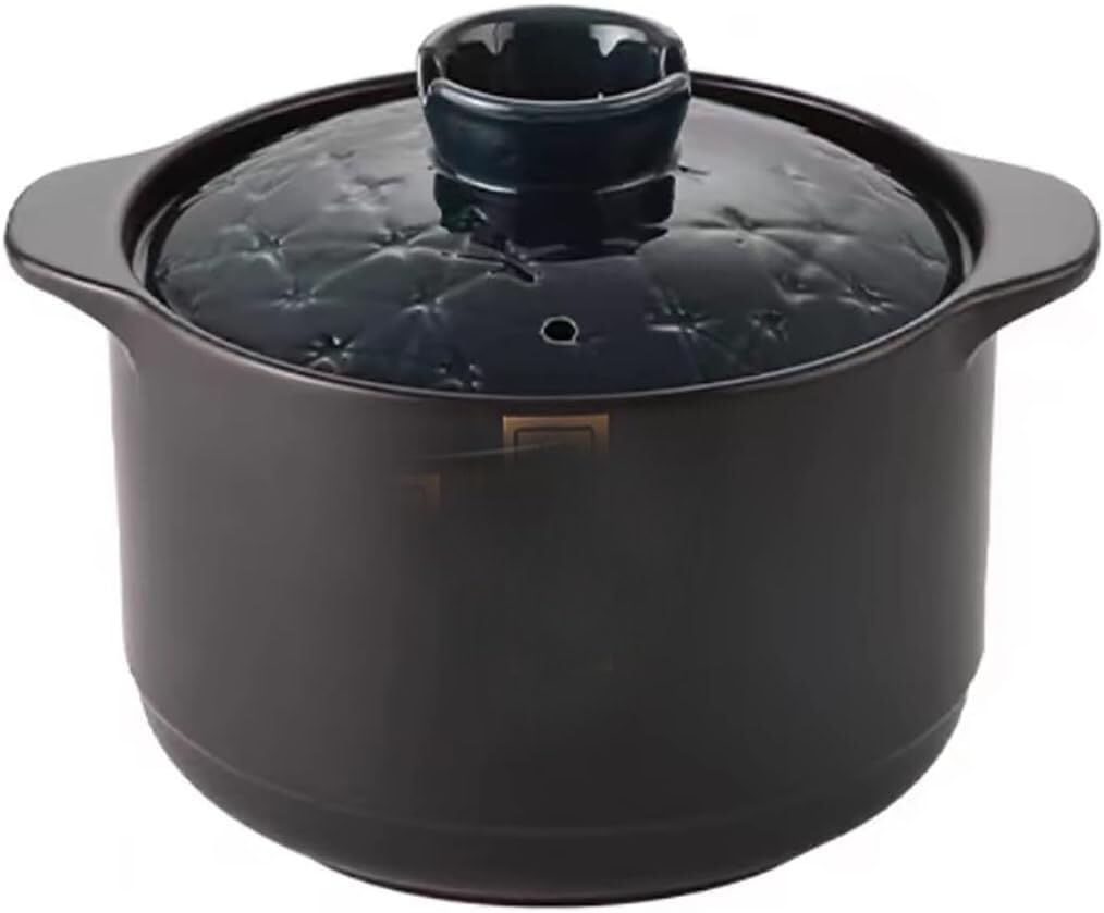 Soup Bowl,Ceramic Soup Serving Pot,Ceramic Cooking Pot, Clay Pot Cooking, Earthenware Pot, Chinese Ceramic/Casserole/Clay Pot/Earthen Pot Cookware(2L)