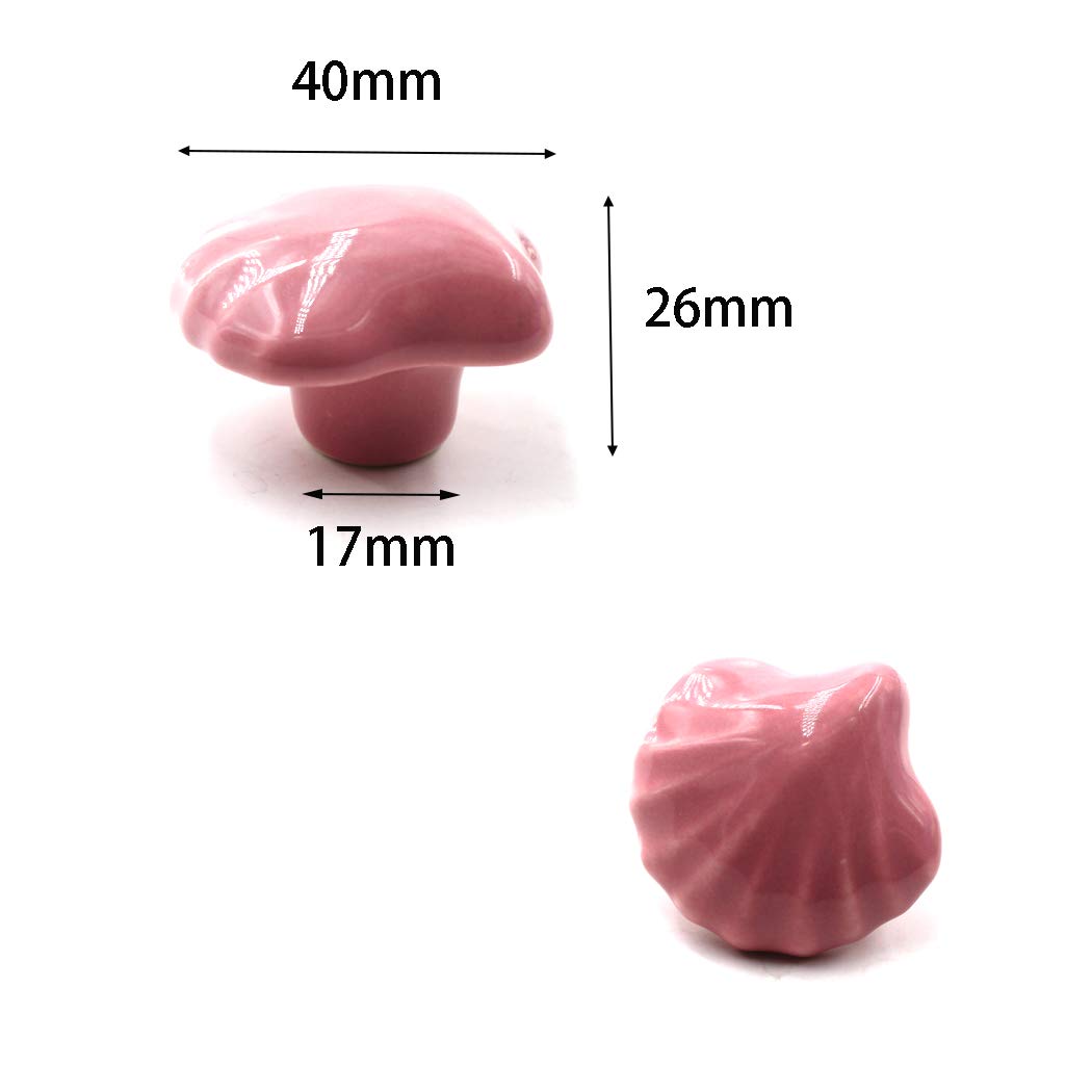 bianca Manopola per cassetto Manopole per armadio in ceramica Maniglia per camera da letto Maniglione a forma di conchiglia per cassettiere Comodino Confezione da 8 (viti incluse)