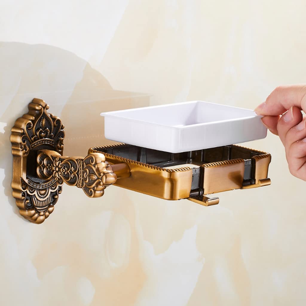 Jabonera Autodrenante Estilo europeo Tallado Punzón libre Montado en la pared Jabón de la pared Caja de lavabo interior Baño Cocina Simple Style Style Soap Hack Jabonera Jabonera Guardar (Color : B)