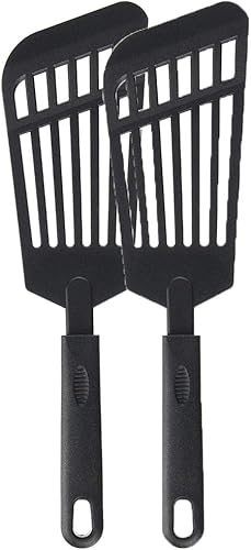 Winco NC-RS - Espátula de pez de nailon, color negro, paquete de 2