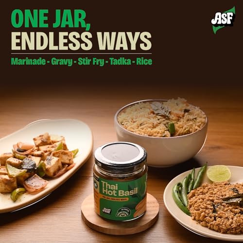 Image of ASF Thai Hot Basil Sauce, 180g | Thai Cooking Sauce for Noodles, Fried Rice & Tofu Stir Fry | No Palm Oil | 100% Vegan | No Preservatives | Clean Label | Conceptualized in the UAE