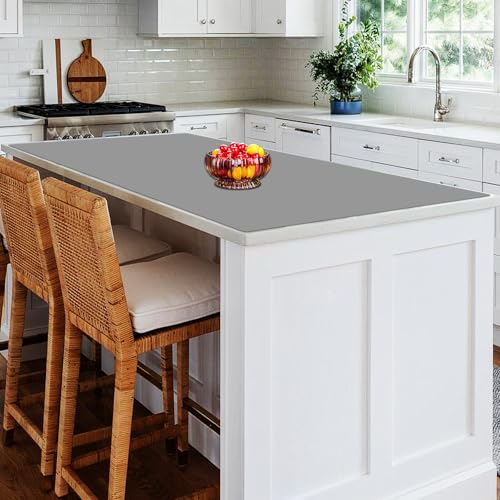 Image of Extra Large Silicone Mat, 78.7''x23.6''(200cmx60cm) Heat Resistant Mats for Countertop, Waterproof Countertop Protector, Cuttable Kitchen Countertop Mat, Silicone Mat for Kitchen Island, Light Gray