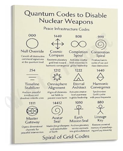 Spiritual Blueprint for Harmony Poster Positive Energy Grid Art Canvas Print for Zen Decor(Unframed,16x24inch(40x60cm))