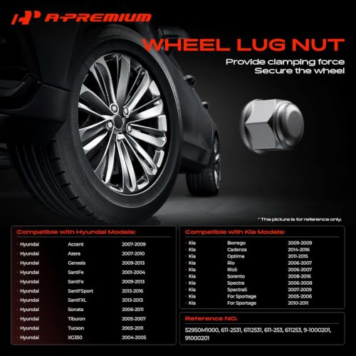 Image of A-Premium Front or Rear M12-1.50 Wheel Lug Nuts, Set of 10