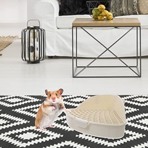 ULTECHNOVO Pet Toilet for Rabbits Guinea Pigs Hamsters High Sided Corner Litter Box with Mesh Base to Reduce Odor and Keep Cage Clean Small Animal Potty Tray - Image 4