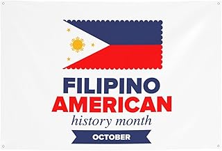 Filipino American Heritage Month Backdrops 47 * 71 Inches Holiday Party Photography Background Indoor Outdoor Festival Photo Banner Booth Props Wall Decoration