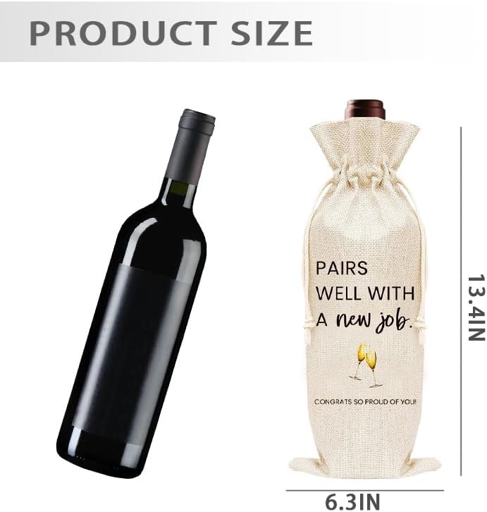 New Job Gifts for Men Women Coworkers Leaving Wine Bag Gifts for Women Men Boss Friends Going Away Gifts for Co Workers New Job Congratulations Gift for Daughter Son Coworker Goodbye Gifts Wine Bags image 3