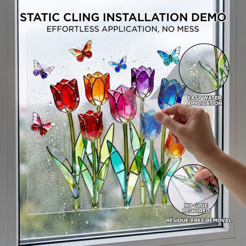 Vinilo decorativo para ventana tulipán miniatura 3