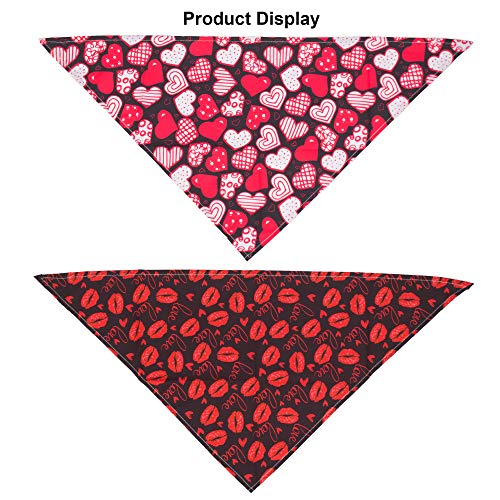 Adoggygo 4 Pack Valentine's Day Dog Bandana Triangle Dog Scarf Red Pink Heart Design Valentine Pet Bandana For Small Medium Dogs Pets #TOP4