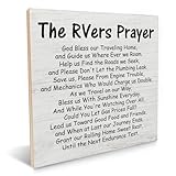 Funny Camping Sign The RVers Prayer Wood Plaque Desk Signs for Home RV Camper RV Motorhome Accessories Decorations Gifts for RV Owners Camping Lover