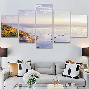 SIGNWIN 5 Panel Canvas Wall Art Modern Art...