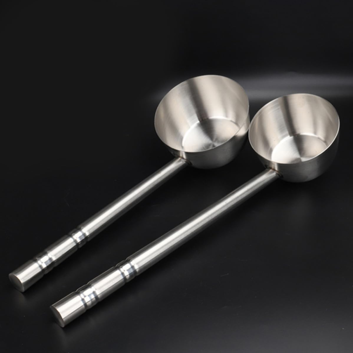GARVALON Stainless Steel Long Handle Water Scoop Ladle with Large Capacity Multipurpose Soup Spoon for Kitchen and Restaurant Use Sturdy Silver Cooking Utensil