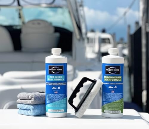 GelCoat Revive Kit – Ultimate Fiberglass Restoration for Boats – Removes Oxidation, Restores Deep Shine & Shields Against Damage - Complete Kit to Bring Your Boat Back to Like-New Condition!