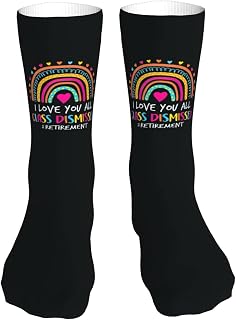 I Love You All Class Dismissed Teacher Last Day Of School Socks Women Crew Sock Thick Stockings Moisture Socks Compression Running Sock 16 Inches